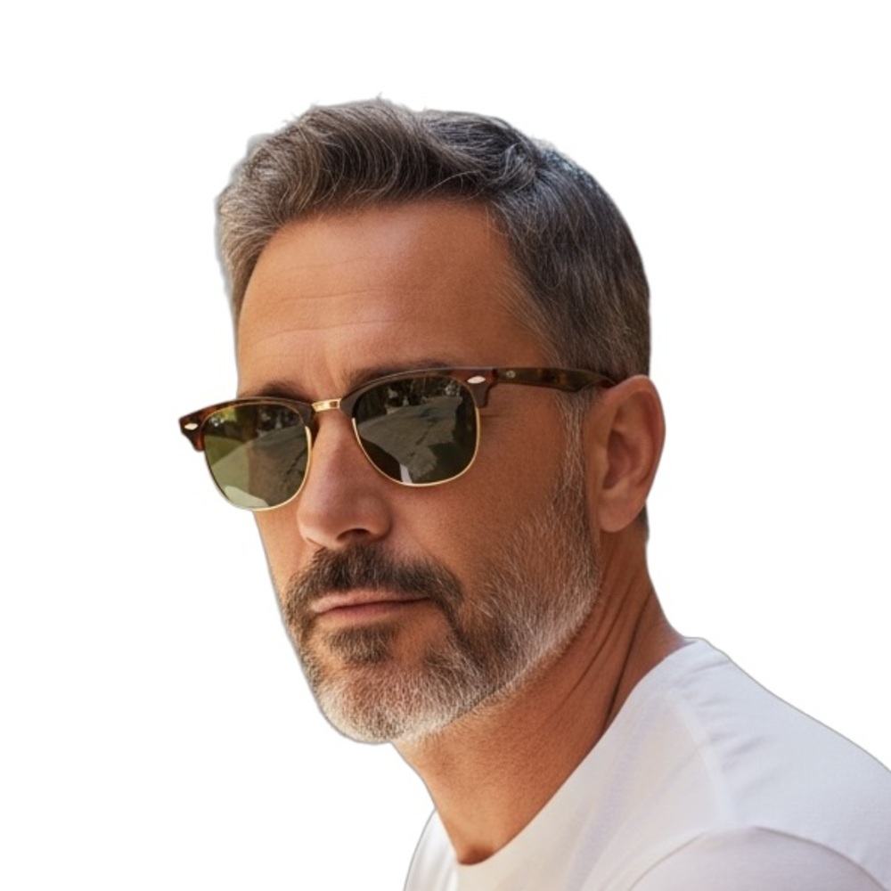 Ray-Ban RB 3016 Clubmaster Classic Tortoise On Gold Men's Sunglasses & Case